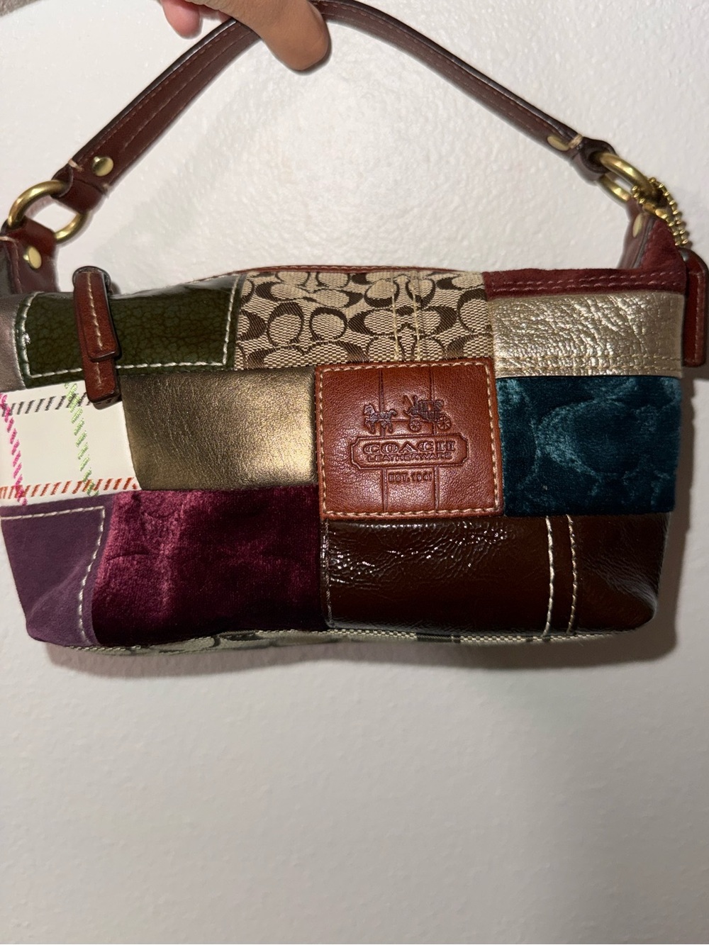 Coach Patchwork Leather & Suede shoulder bag Multi